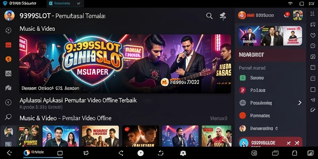 Antarmuka aplikasi 9399SLOT yang sederhana dan intuitif untuk pemutaran video offline.