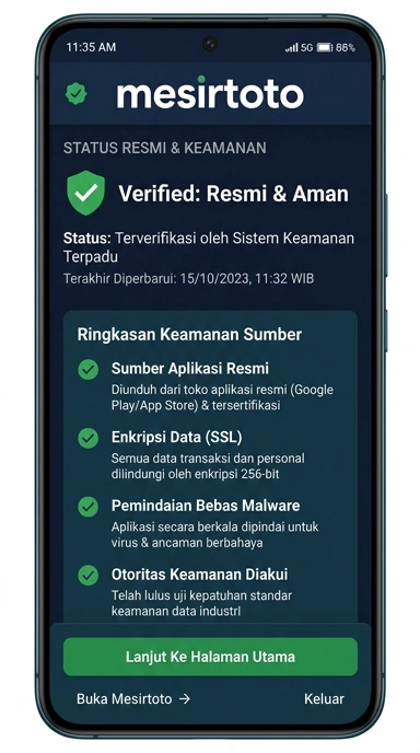 Tampilan kanal resmi mesirtoto